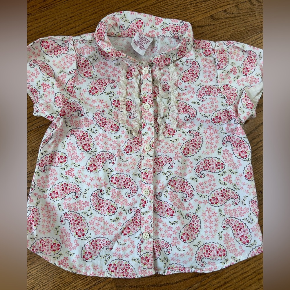 Vintage Gymboree portobello road  floral paisley blouse lace trim #cottagecore
